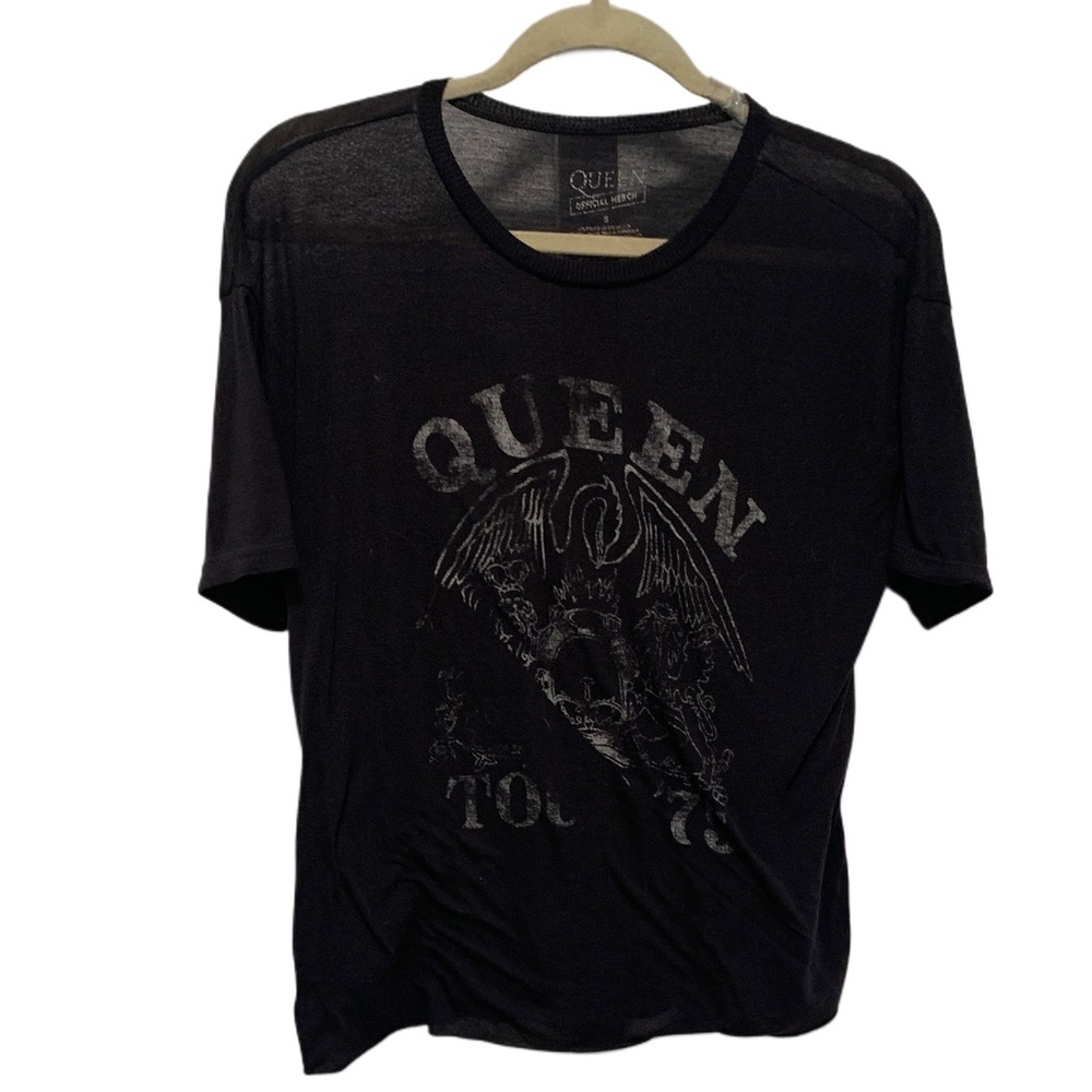 Queen Black Burnout Short Sleeve Shirt